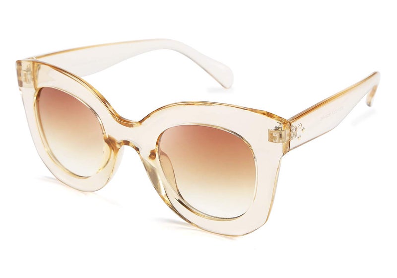 FEISEDY Retro Oversized Square Horn Sunglasses Semi Cat Eye Butterfly Glass Big Thick Bold Frame B2572 - Image 1